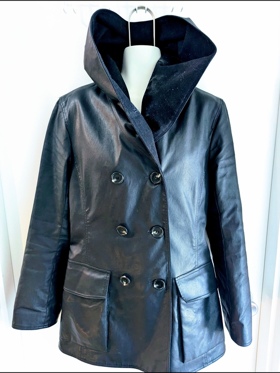 M0851 Jackets & Blazers - m0851 Waxed Cotton Double Breasted Hooded Coat | Made in Canada | Size 6